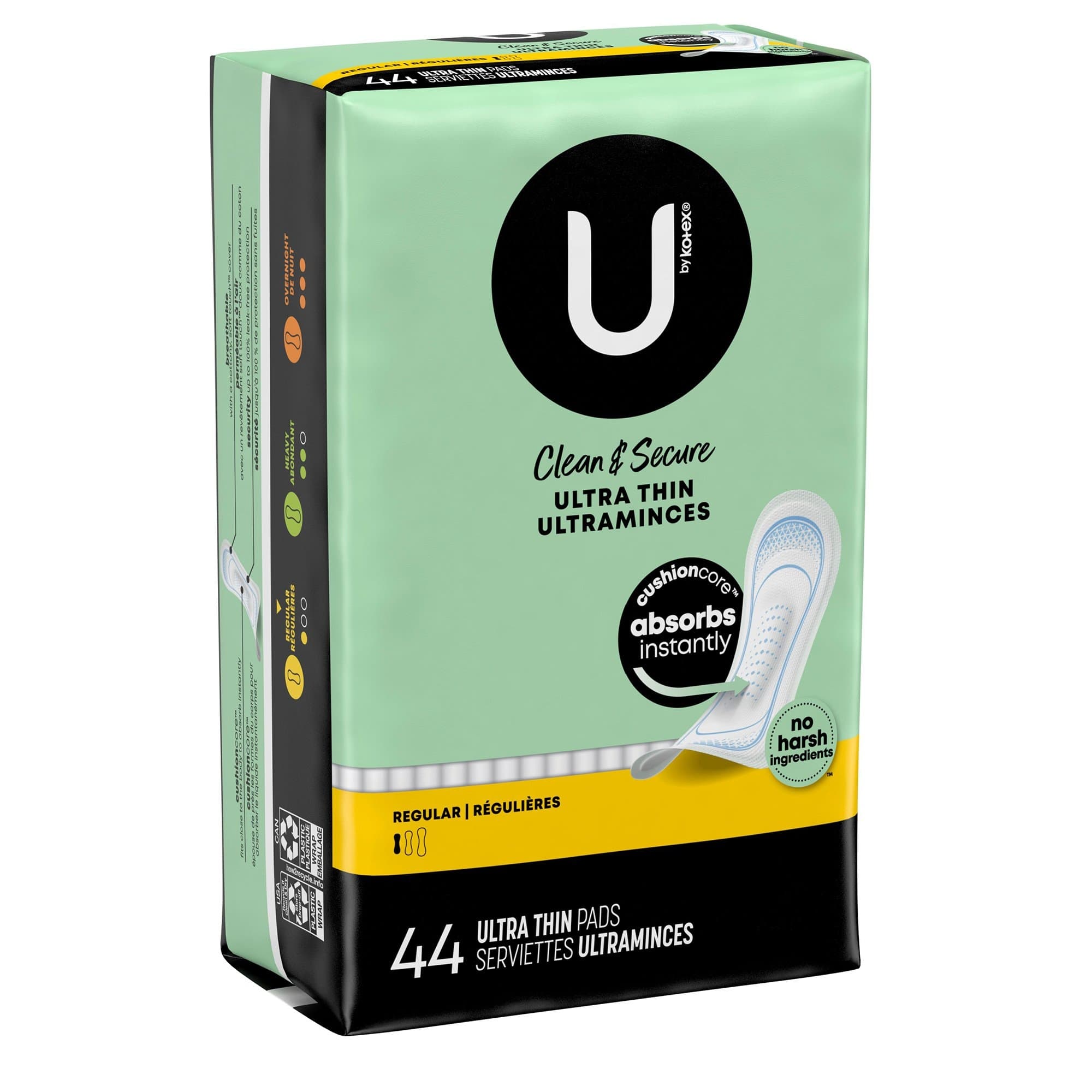 U by Kotex Clean & Secure Regular Ultra Thin Pads - Image 1