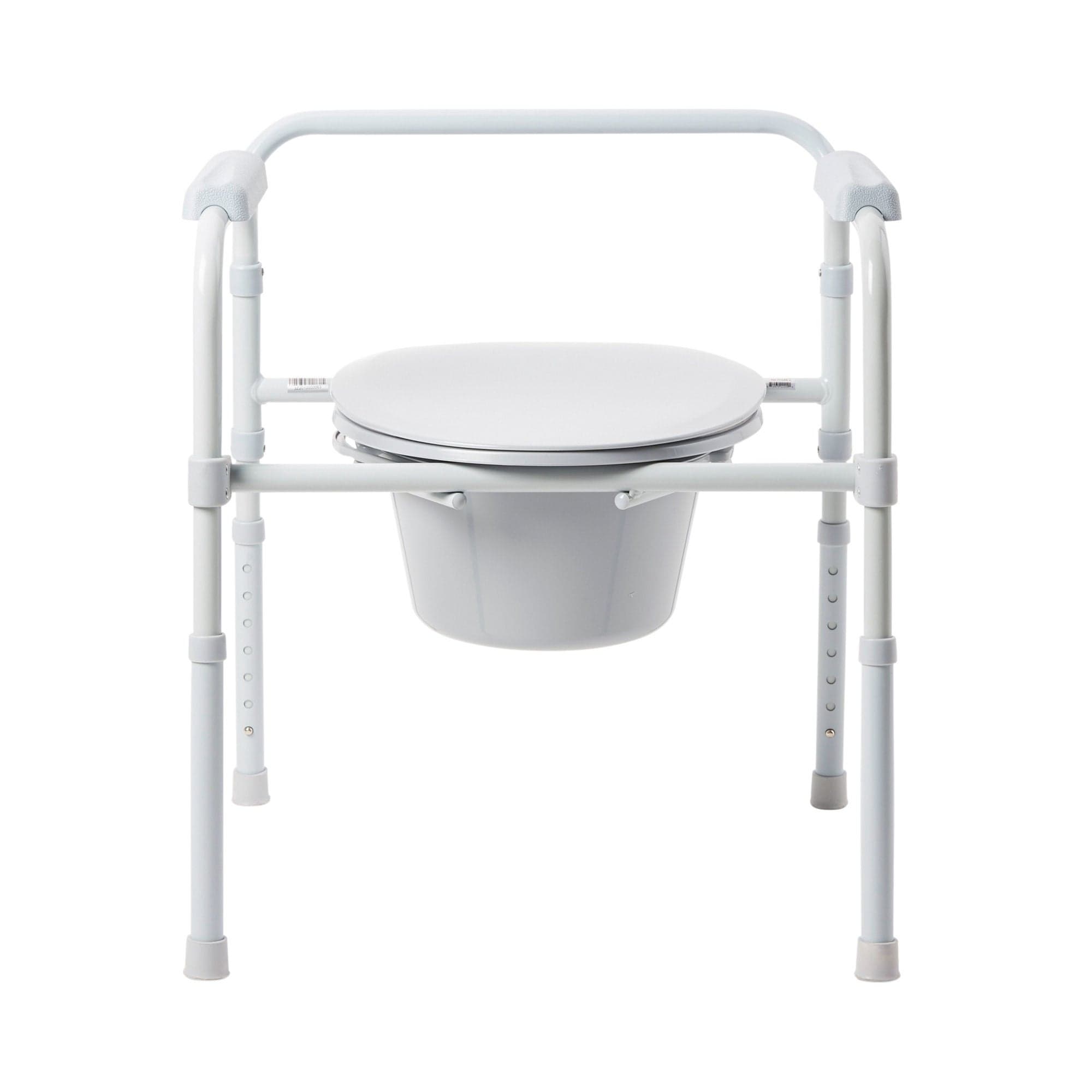 McKesson Plastic Seat Steel Frame Folding Commode Chair, 15-1/2 to 21-3/4 Inch - Case of 4