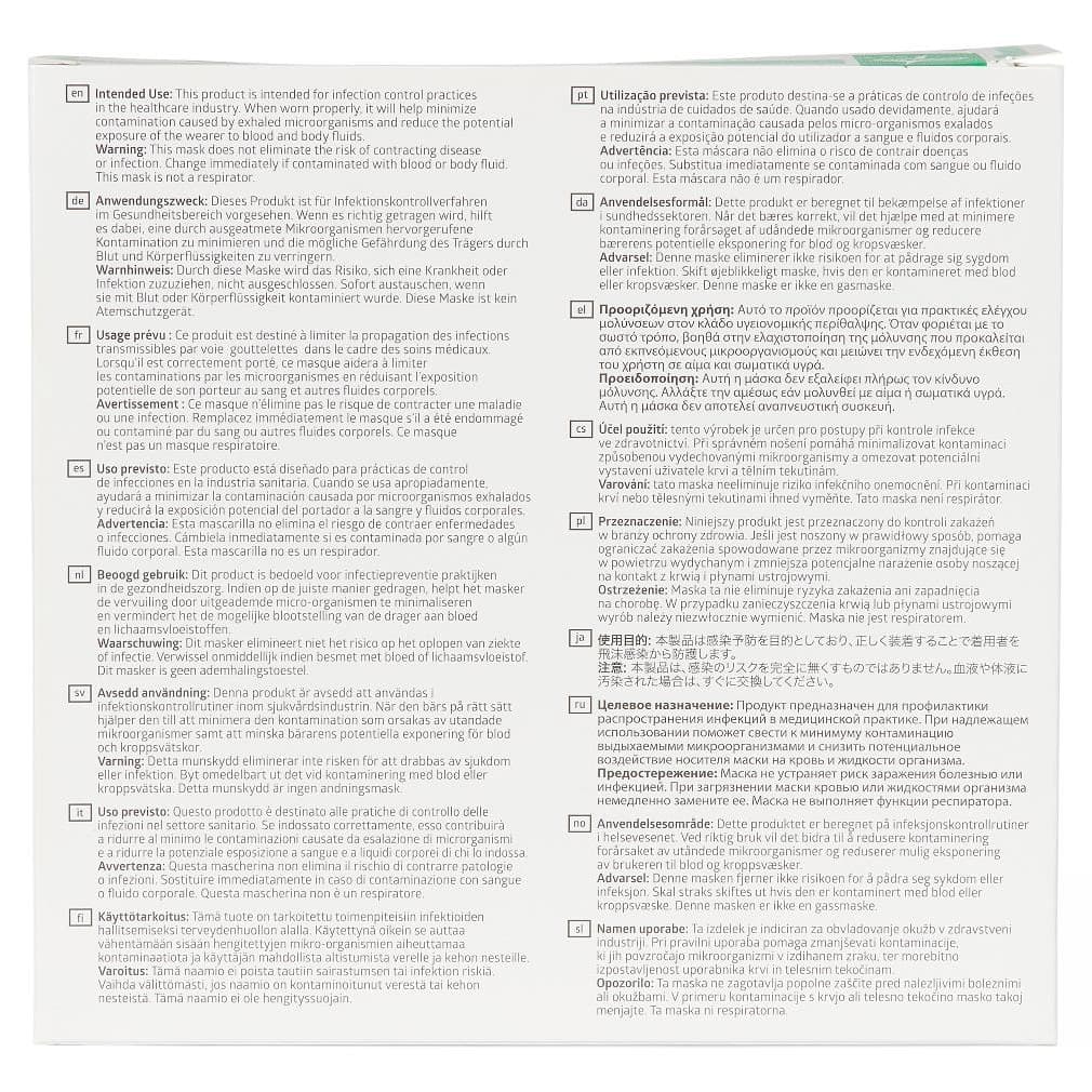 Medline Surgical Face Mask with Ties and Anti-Fog Film Strip, 3 Ply - Image 3