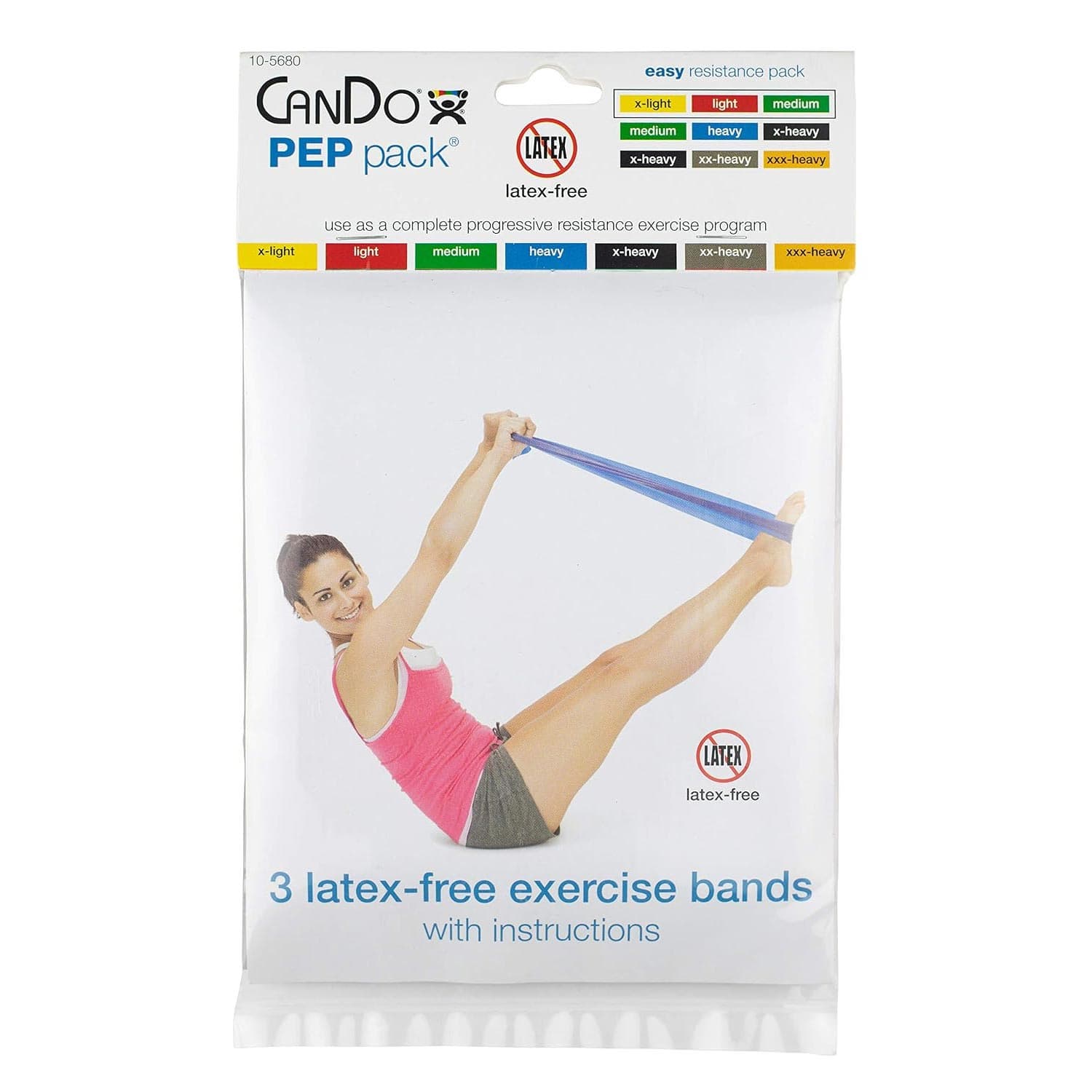 CanDo Latex-Free Exercise PEP Pack, Band, Easy - Package of 3 - Image 1