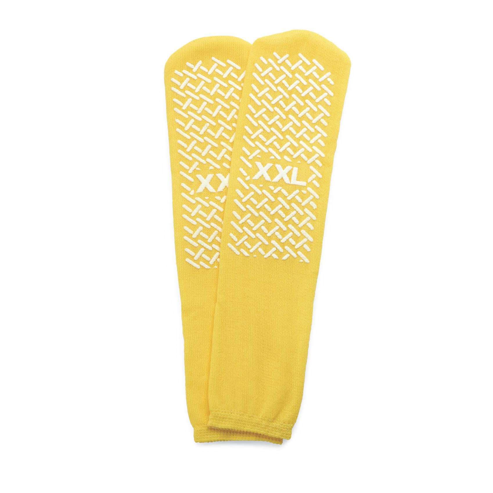 Medline Double-Tread Patient Slippers, Yellow, Size 2XL - Case of 48 - Image 1
