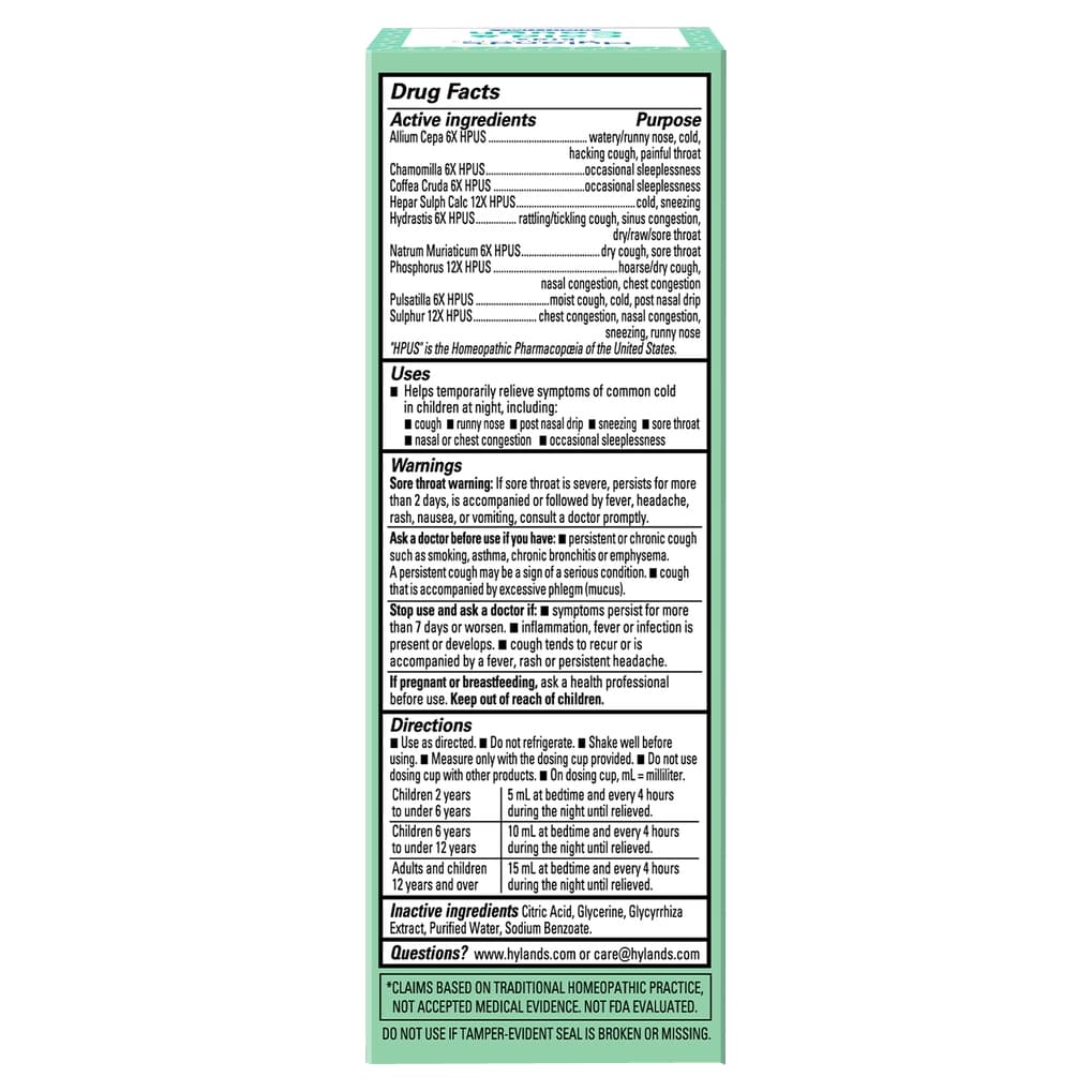 Hyland's 4 Kids Cold and Cough Nightime, Grape, 4 oz - Image 3