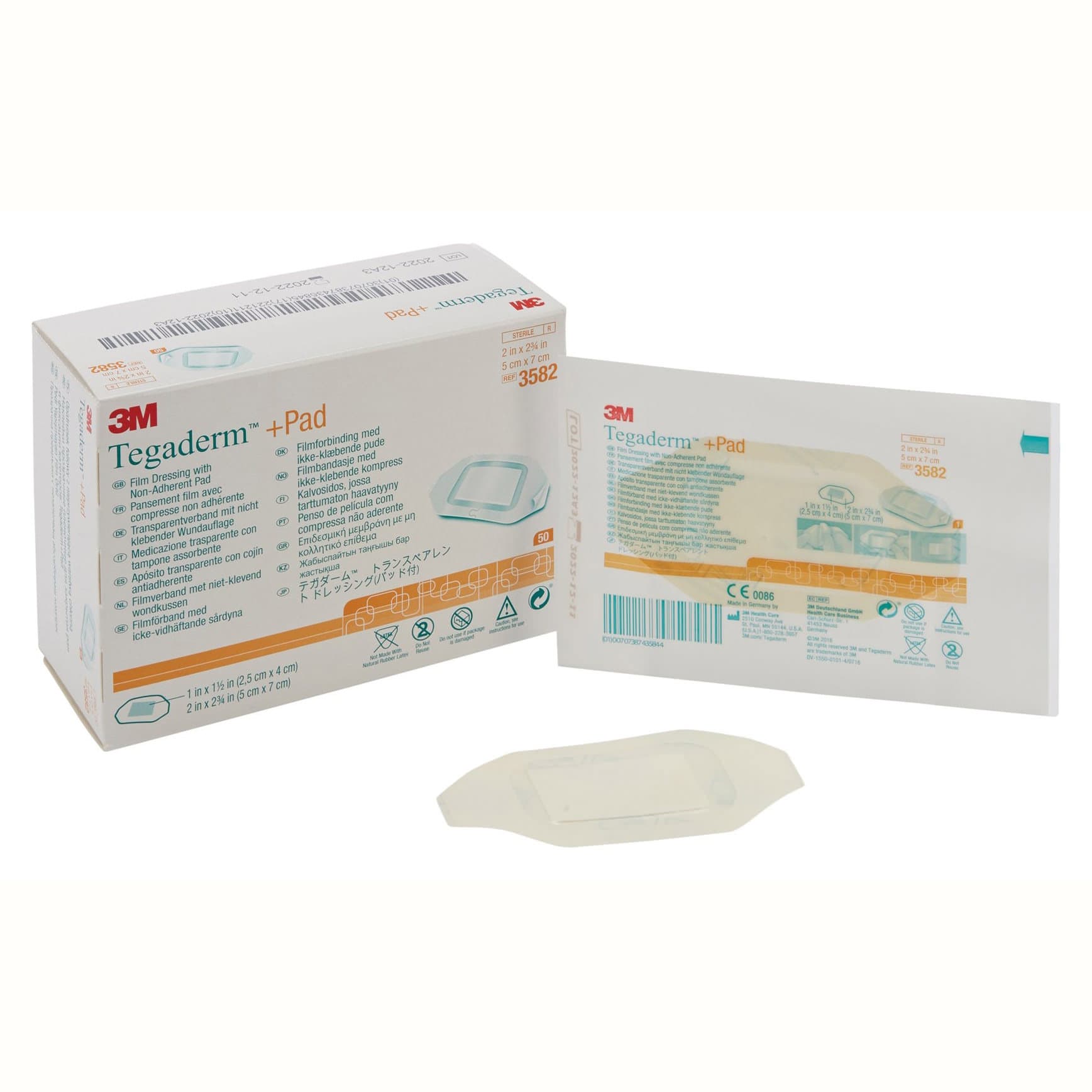 3M Tegaderm Plus Pad Film Dressing, 2" x 2-3/4" - Box of 50 - Image 1