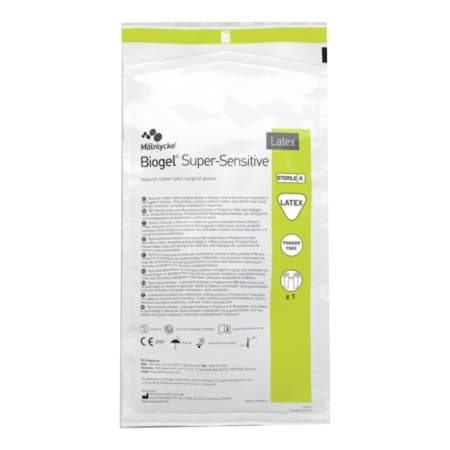 Biogel Super-Sensitive Surgical Glove Straw Neutral 11.7 Inch, Size 7.5 - Case of 200 - Image 1