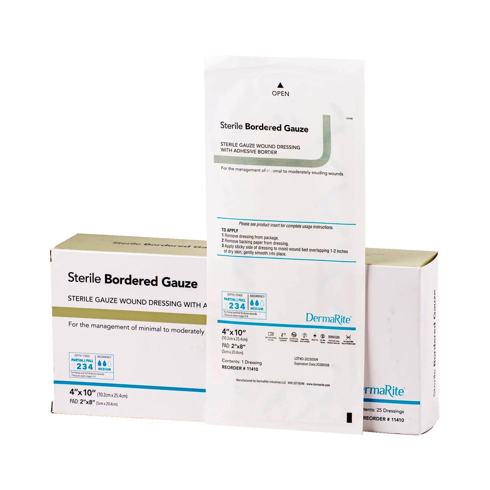 DermaRite Sterile Bordered Gauze Dressing with Adhesive Border - Image 4