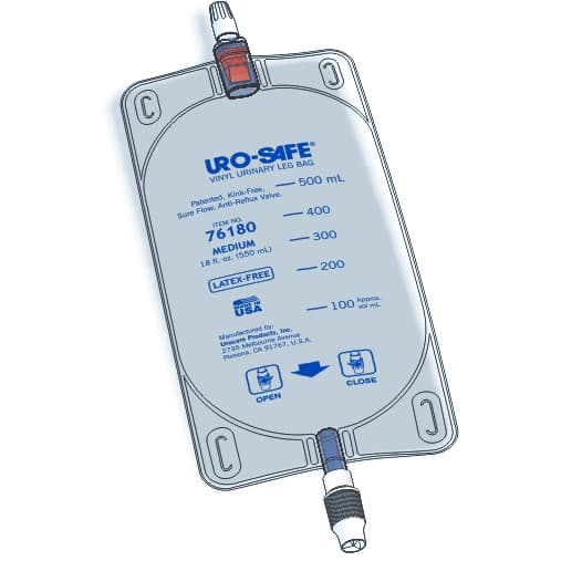 Uro-Safe Urinary Leg Bag With Semi-Transparent Front and Back
