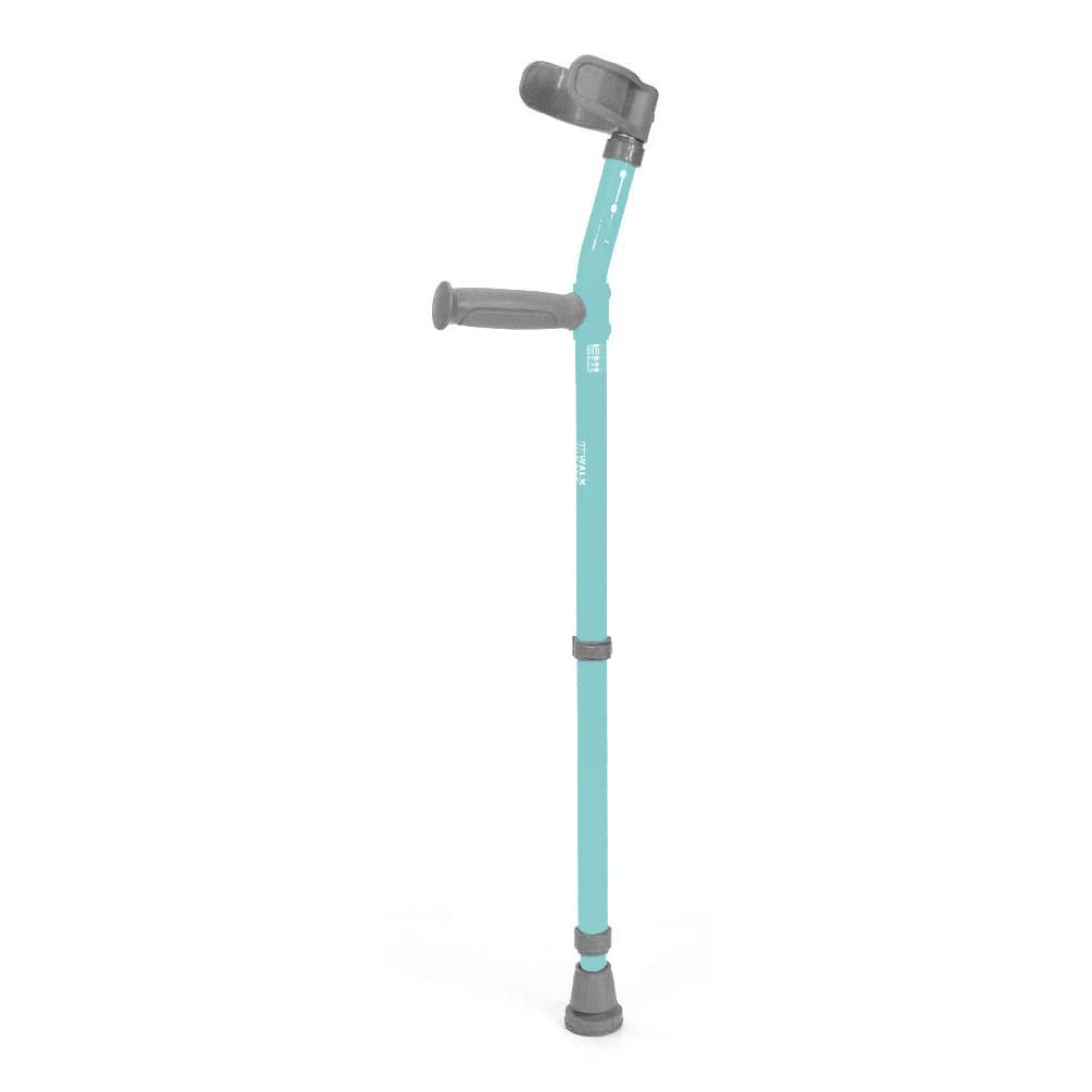 Walk Easy youth forearm crutches with half cuff (Pair) - Seafoam green - Image 1