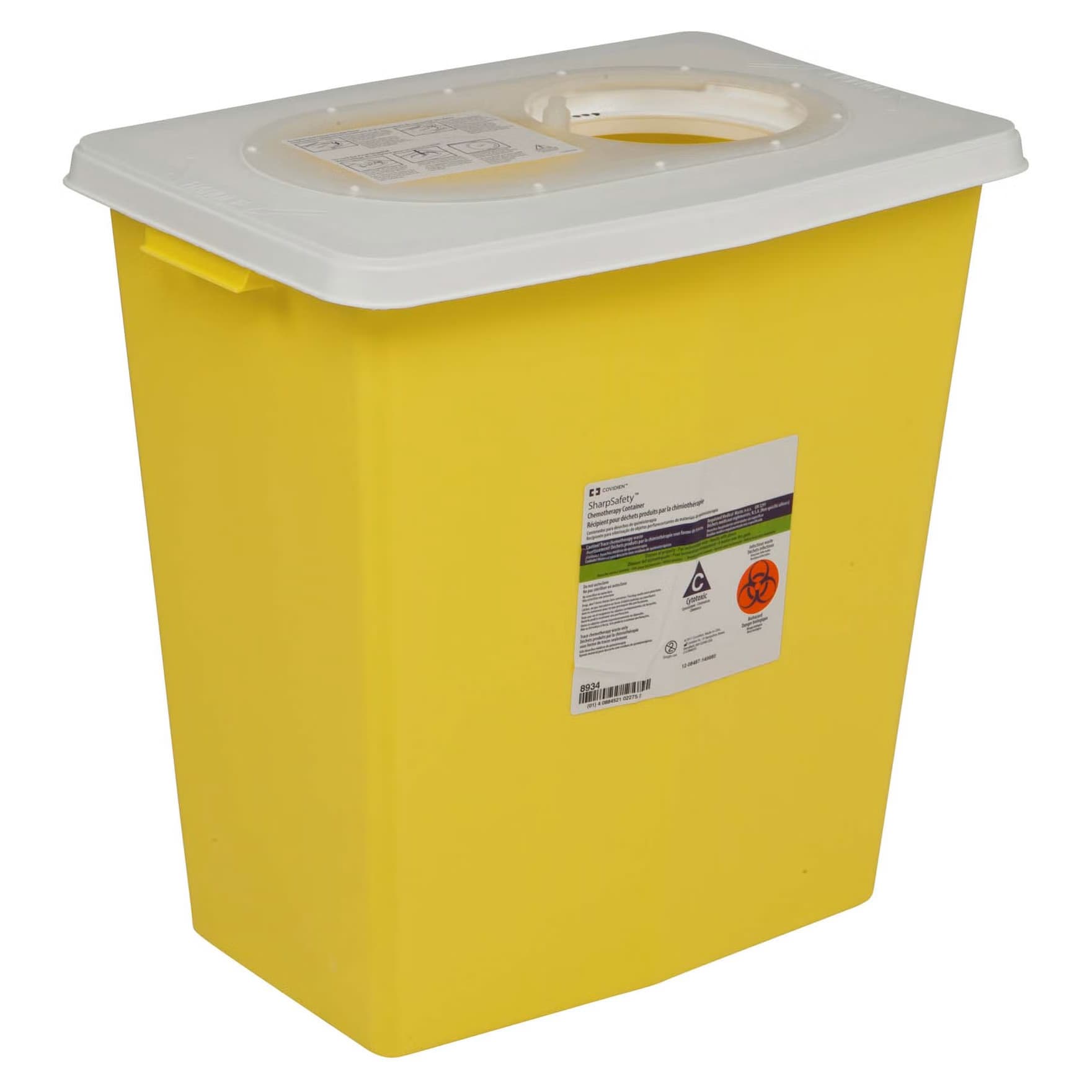 SharpSafety Chemotherapy Waste Container with Gasketed Sliding Lid, 18.75H x 12.75D x 18.25" W - Each - Image 1