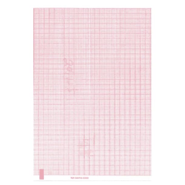 Welch Allyn Z-Fold Chart Paper, Red Grid - Package of 200 - Image 1