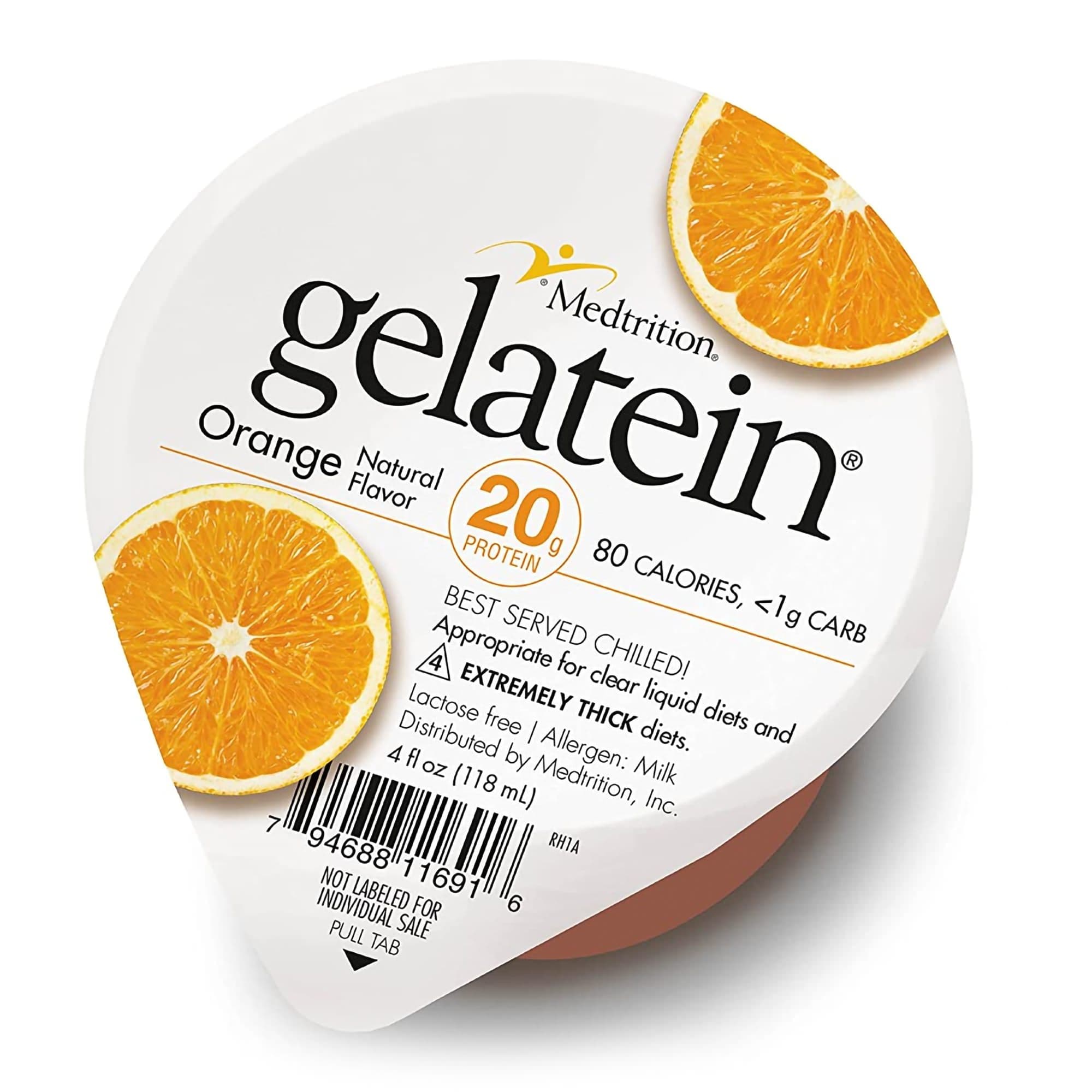 Gelatein 20 Sugar-Free Oral Nutrition Supplement, Orange, 4 oz Cup - Each - Image 1