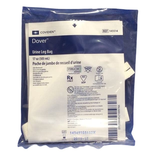 Dover Disposable Urine Leg Bags without Extension Tubing - Image 3