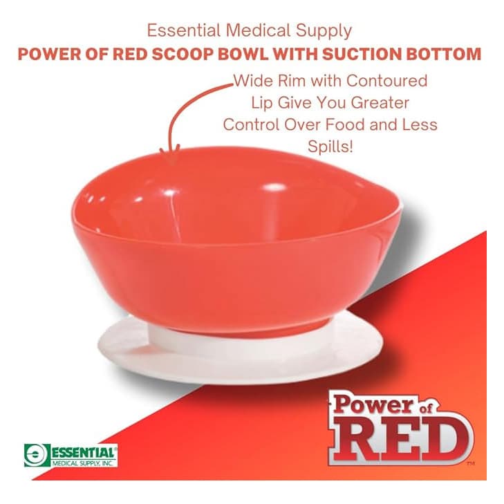 Essential Medical Supply Power of Red Adaptive Scoop Bowl - Each - Image 2