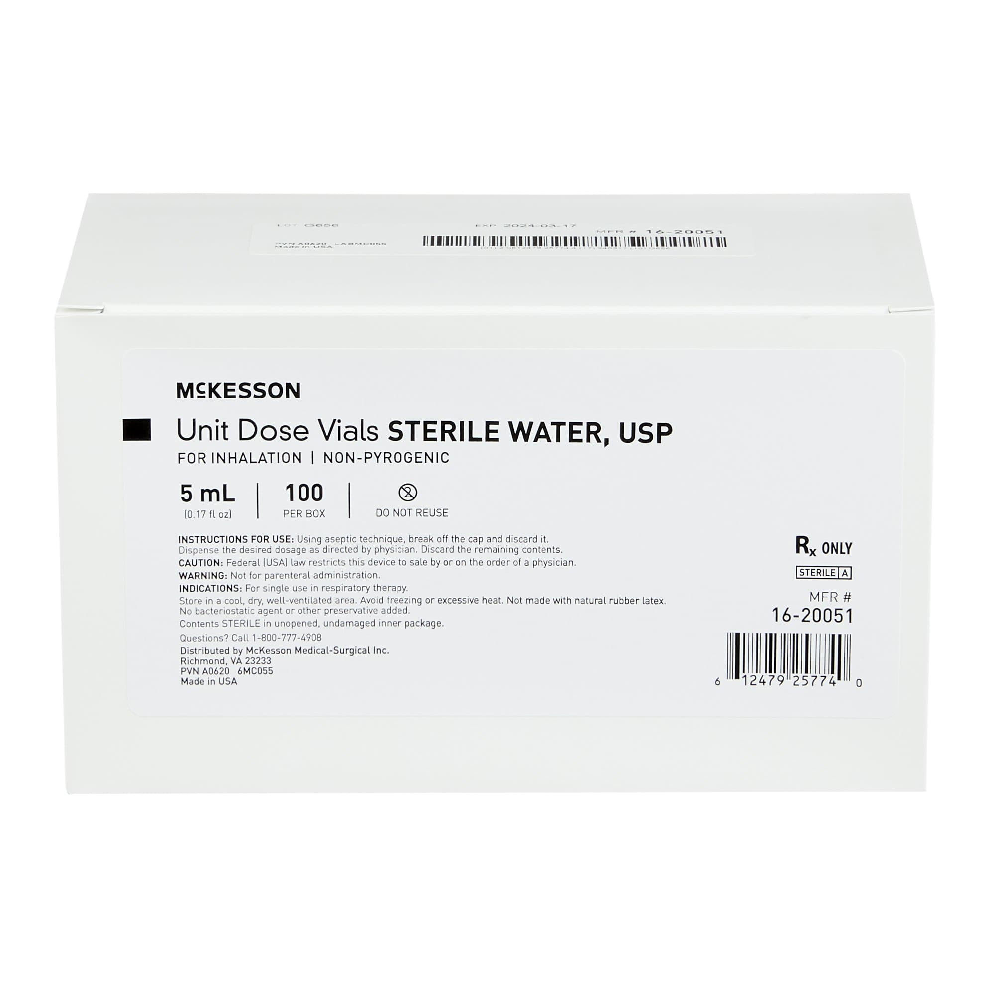 McKesson Sterile Water Unit Dose, 5ml - Image 3