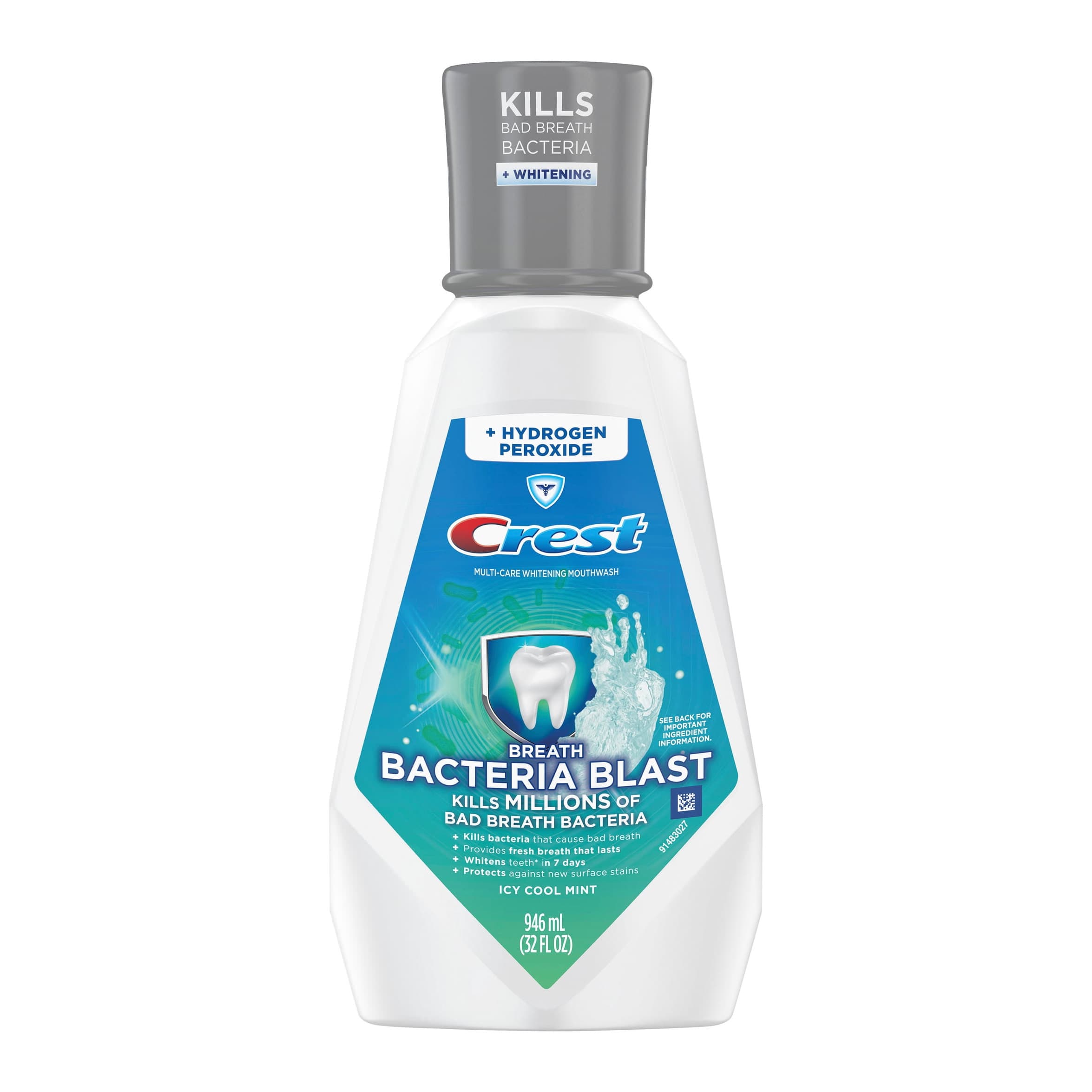 Crest Breath Bacteria Blast Mouthwash, Mint, 33.8 oz - Case of 6 - Image 1