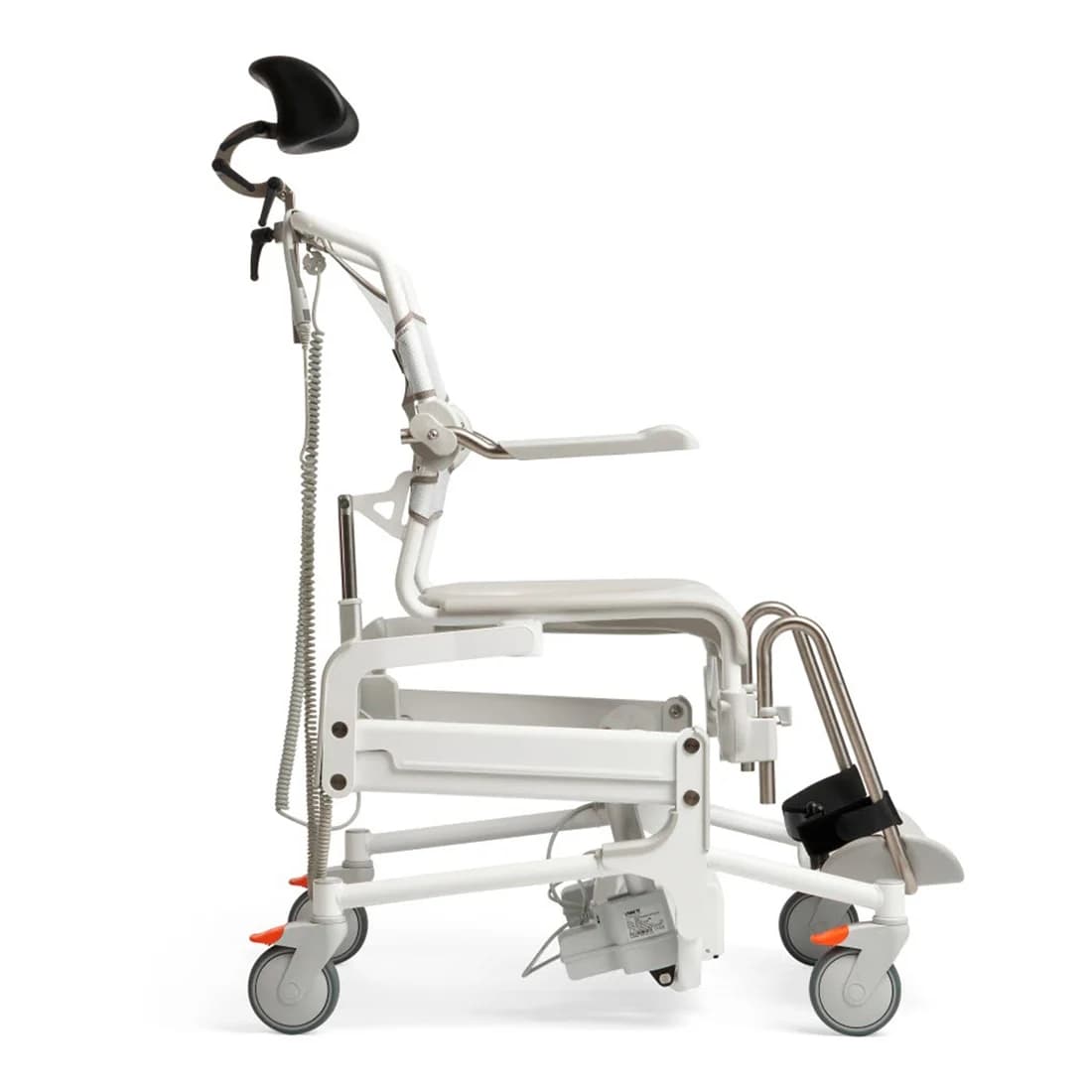 Etac Alto powered height adjustable and tilt mobile shower commode chair - Image 2