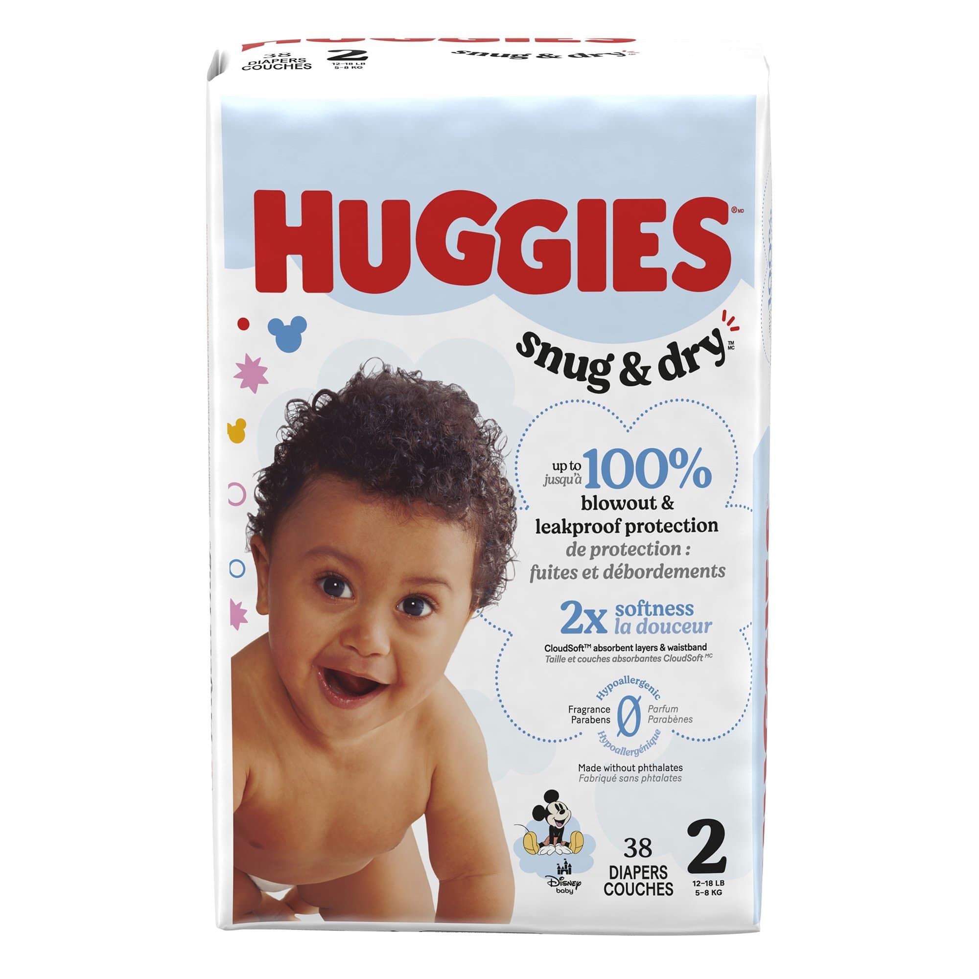 Huggies Snug and Dry Baby Diapers, Size 2 - Case of 152 - Image 1