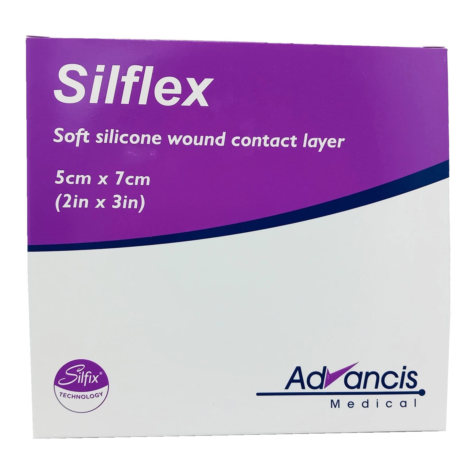 Silflex Wound Contact Layer Dressing, Silicone, 2 x 3 Inch - Box of 10 - Image 1