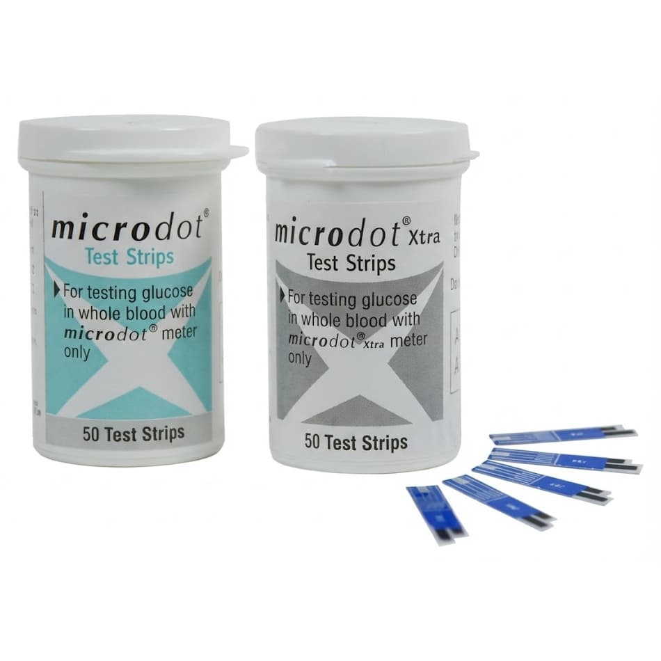 Microdot Xtra Blood Glucose Test Strips - Image 1