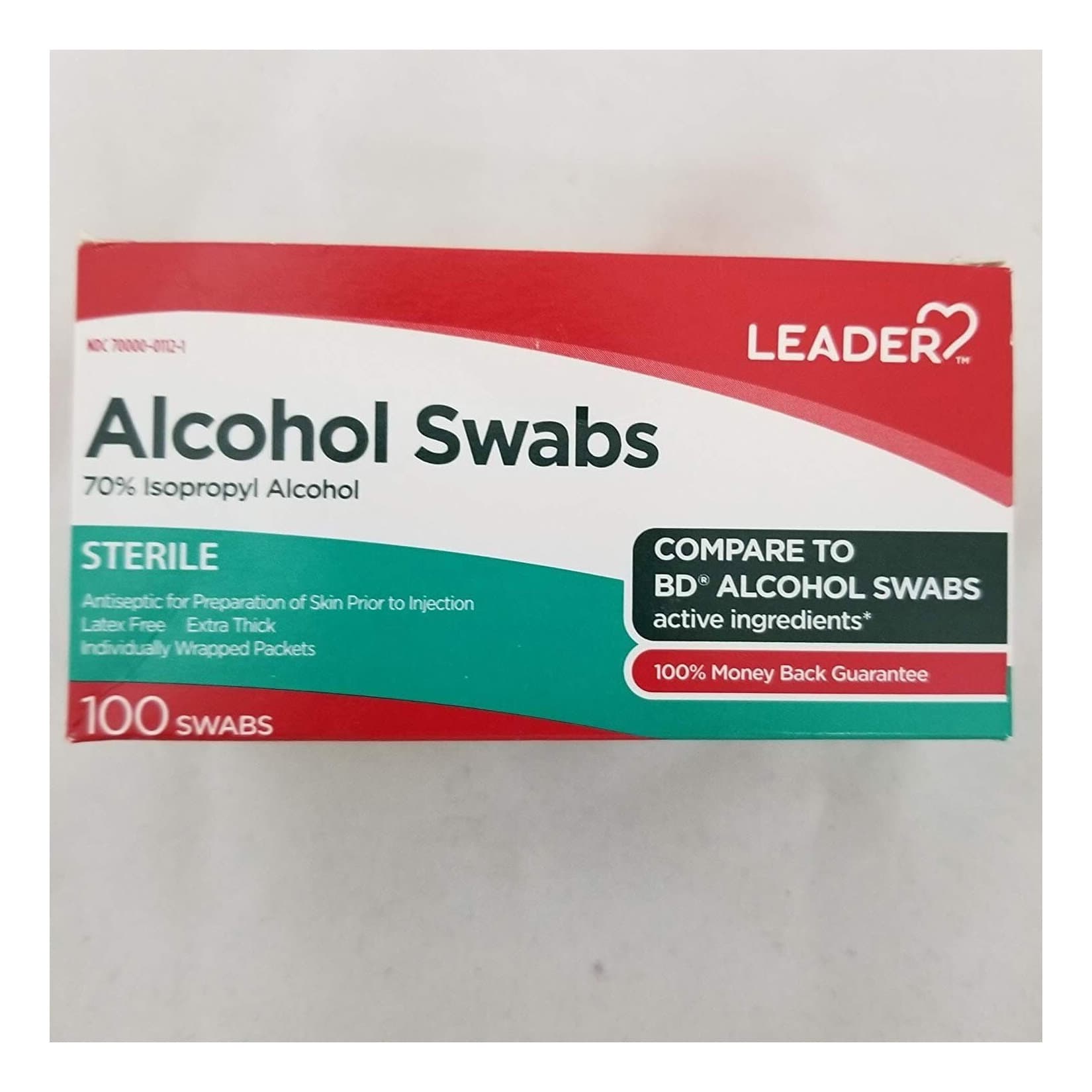 Leader Alcohol Swabs, Extra Thick, 100 Count - Box of 100 - Image 1