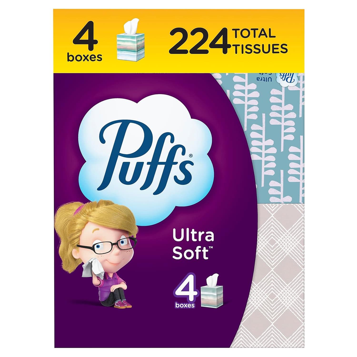 Puffs Ultra Soft Facial Tissues, 4 Count