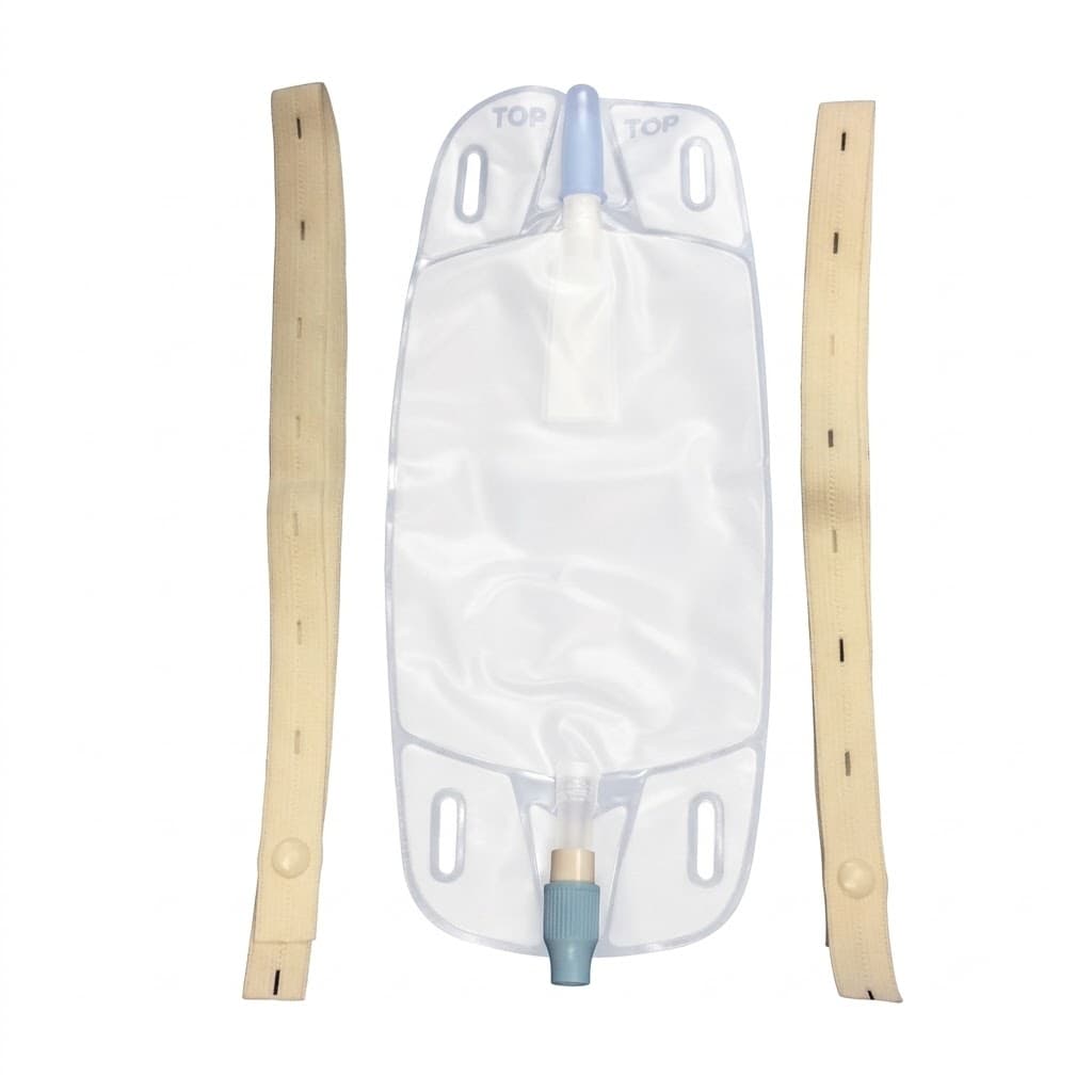 Dover Disposable Leg Bags without Extension Tubing, Medium, 17 oz - Each - Image 1
