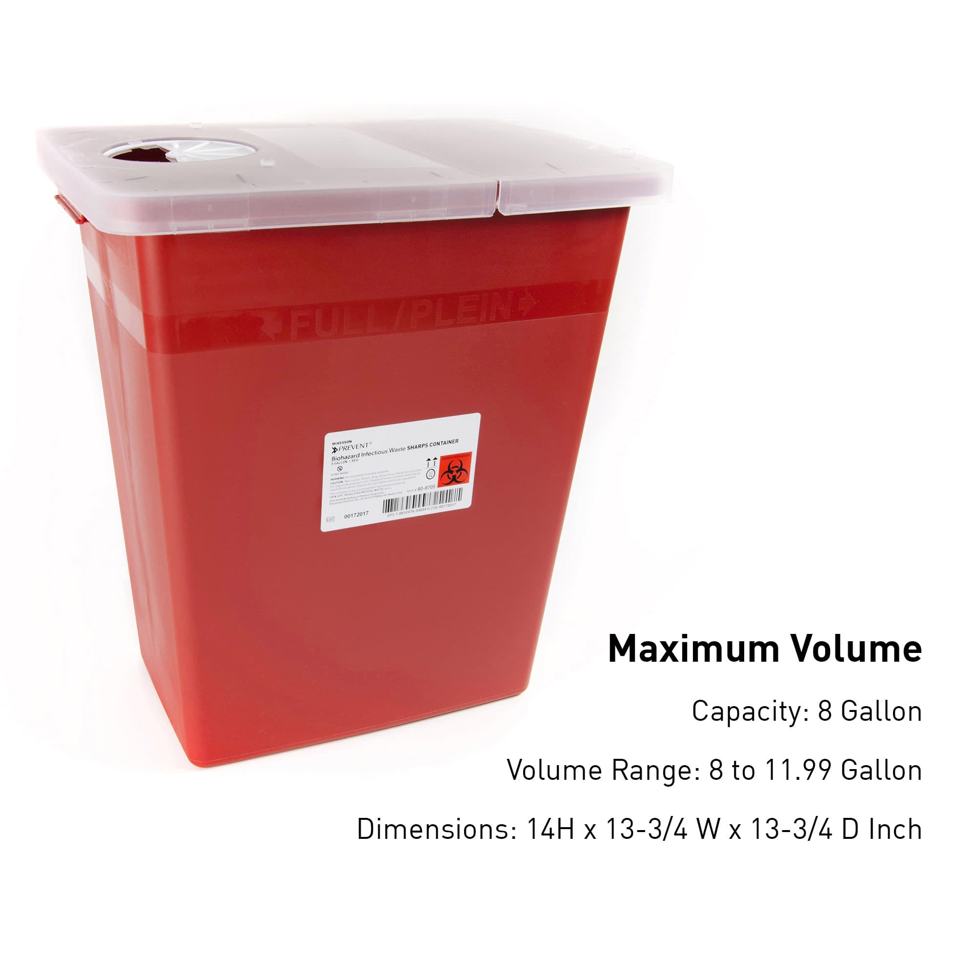 McKesson Prevent Sharps Container Red Base Locking Lid - Image 2