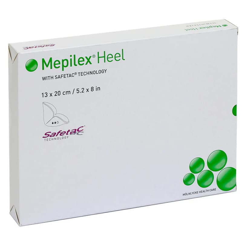 Mepilex Heel Non-bordered Foam Dressing, 5.2 x 8 Inch - Box of 5 - Image 1