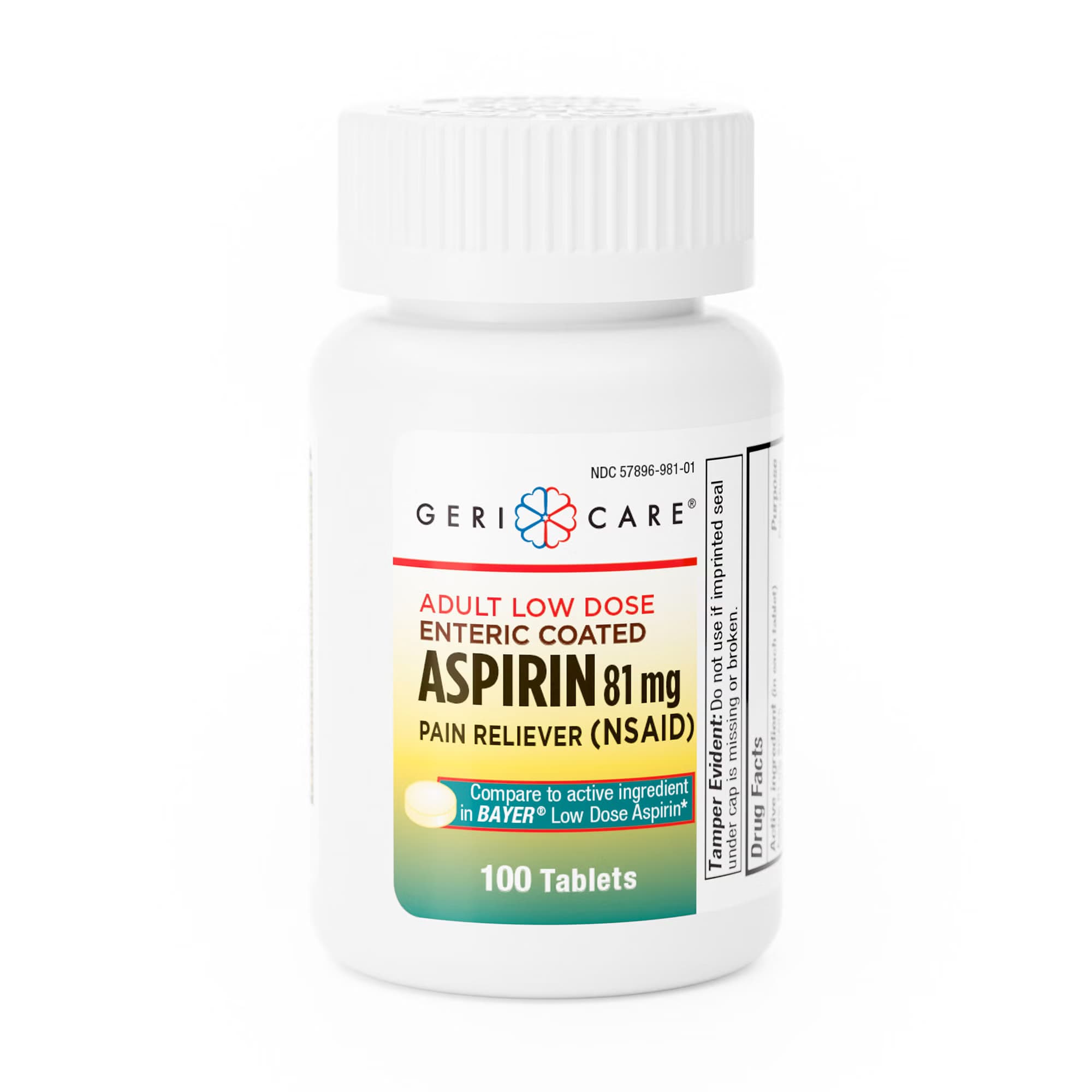 Geri-Care Aspirin Pain Reliever Tablet, 81 mg - Case of 1200 - Image 1