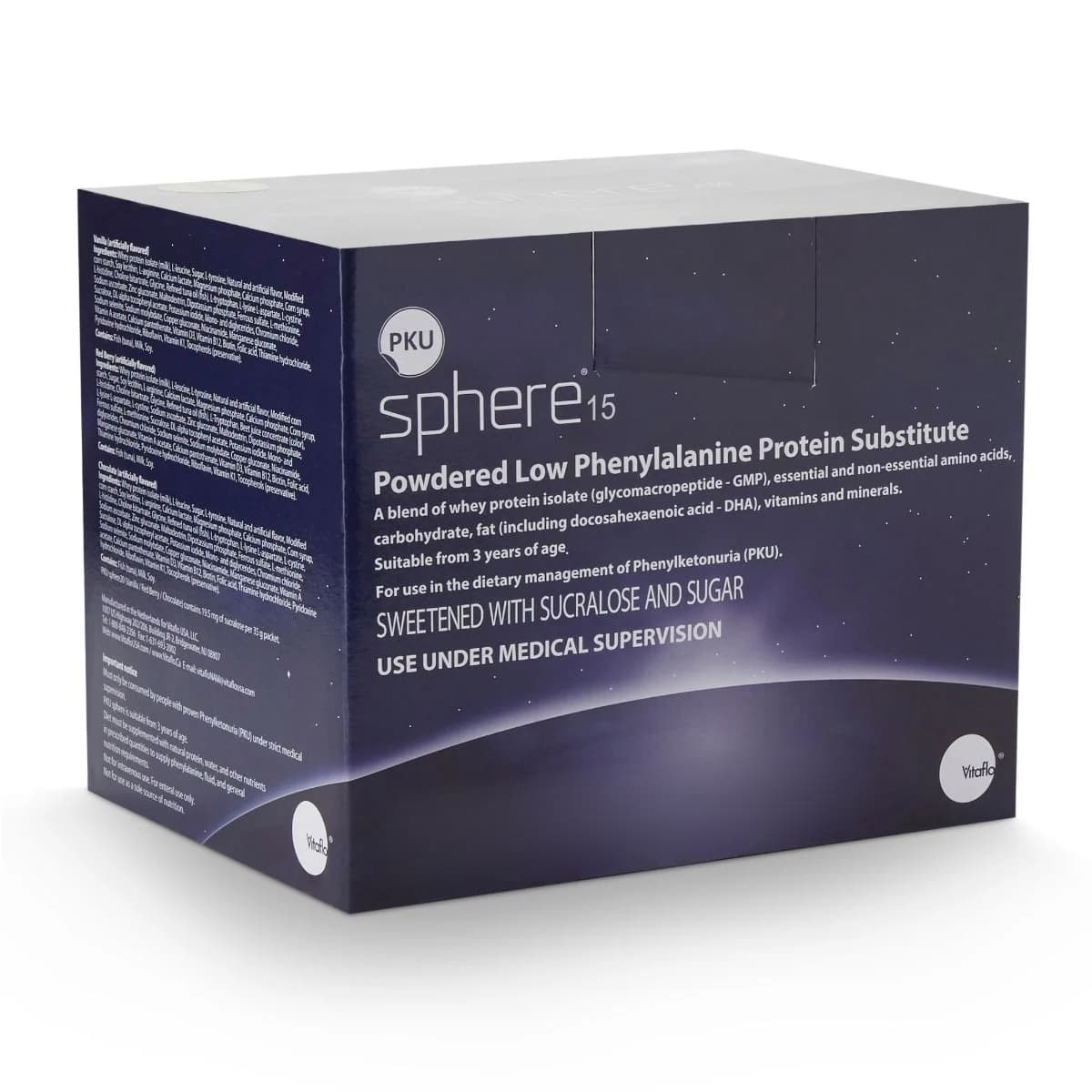 Vitaflo PKU Sphere15 Low-Phe GMP Based Formula, Red Berry, 27 Gram - Case of 30 - Image 1