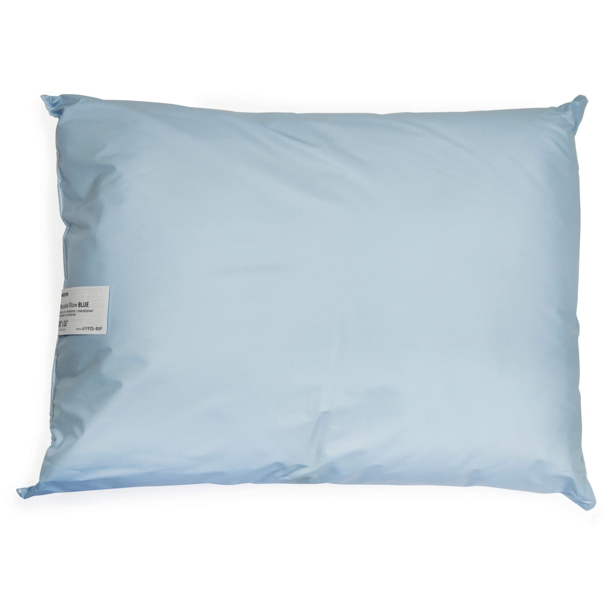 McKesson Bed Pillow, Reusable, Vinyl Cover, Blue, 19 x 25 Inch, 23 oz - Case of 12 - Image 1