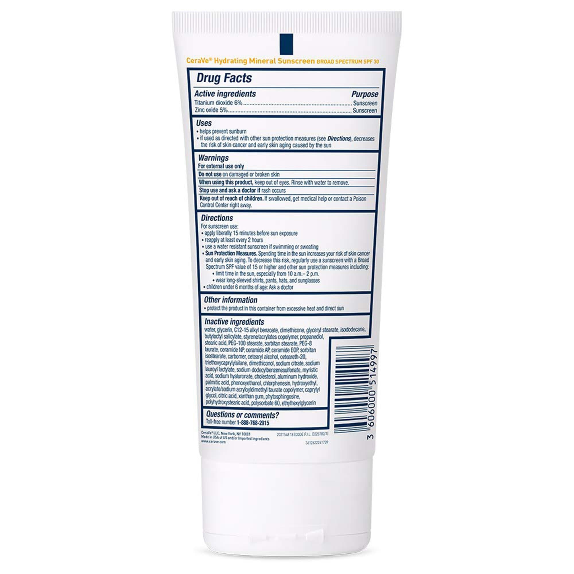 CeraVe Hydrating Mineral Sunscreen SPF Lotion - Image 13