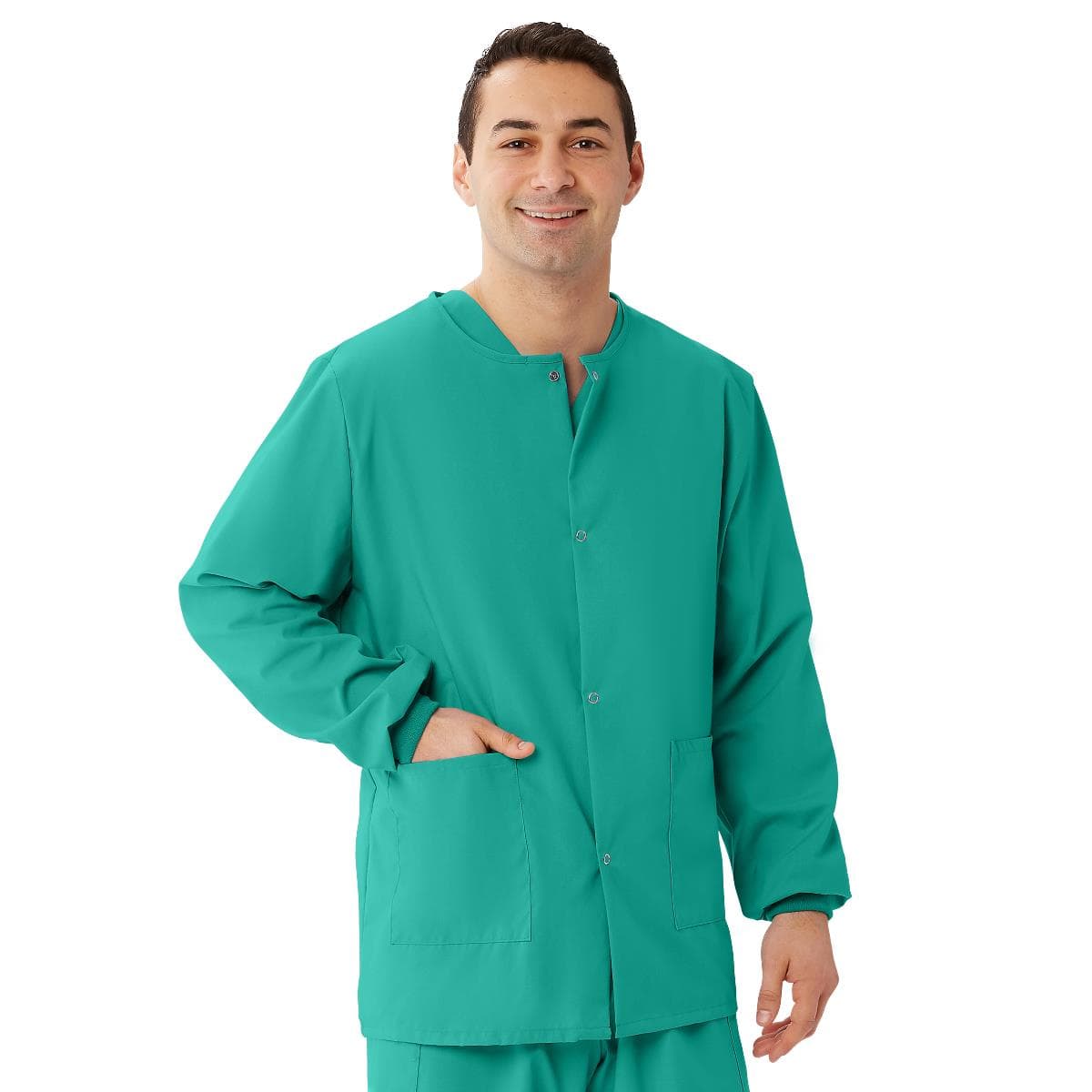 Medline Angelstat Jade Unisex Warm-Up Scrub Jacket, 4XLarge - Image 1