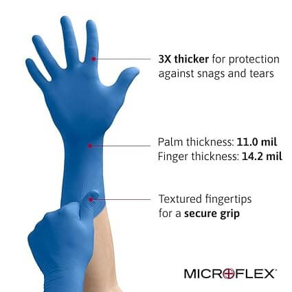 Microflex SafeGrip Latex Exam Gloves - Image 4