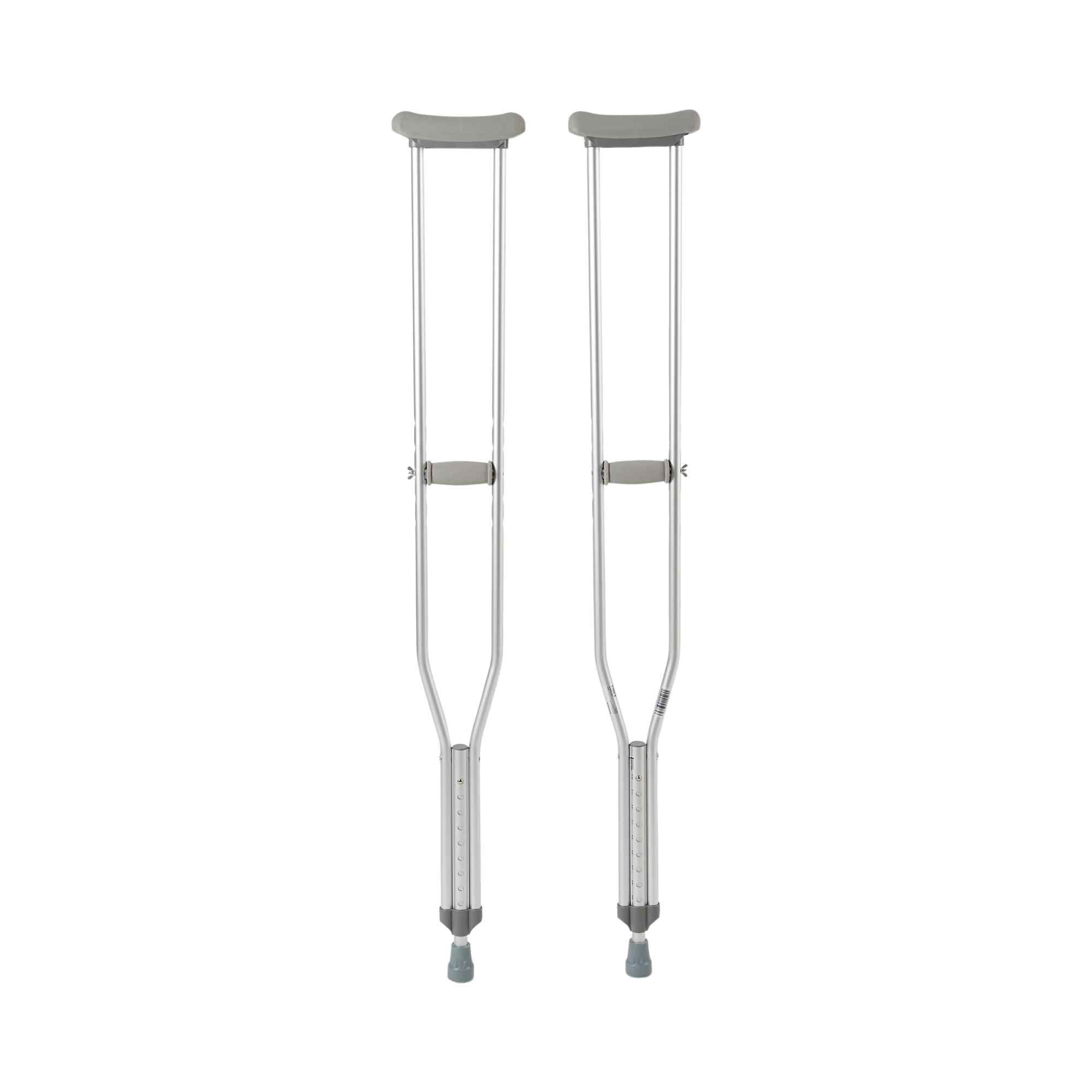 McKesson Push Button Aluminum Crutches with Wing Nut Hand Adjustments, Tall Adult - Pair - Image 1