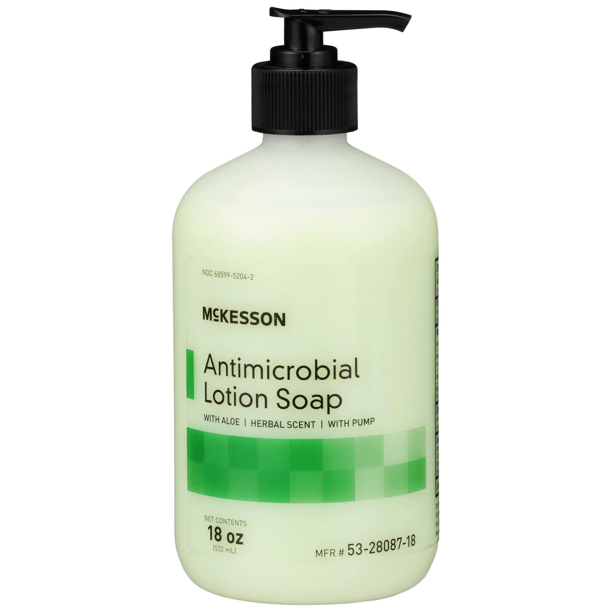 Mckesson Antimicrobial Lotion Soap with Aloe, 18 oz - Case of 12 - Image 1
