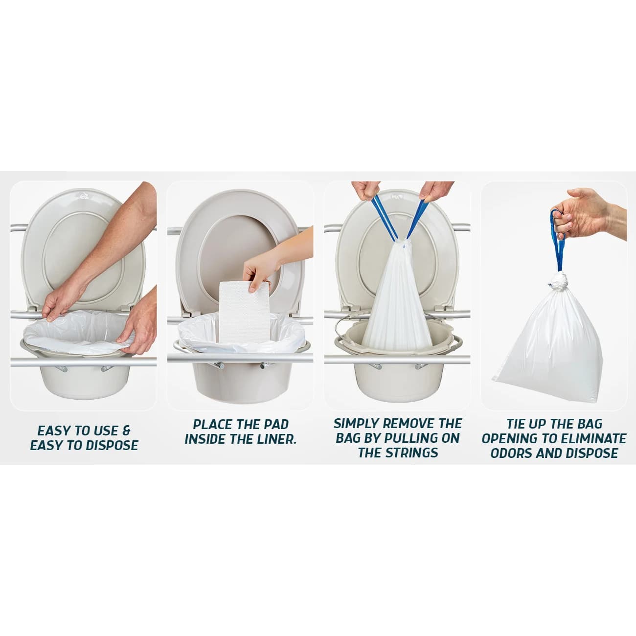 Lunderg Commode Liners with Absorbent Pads - Image 3