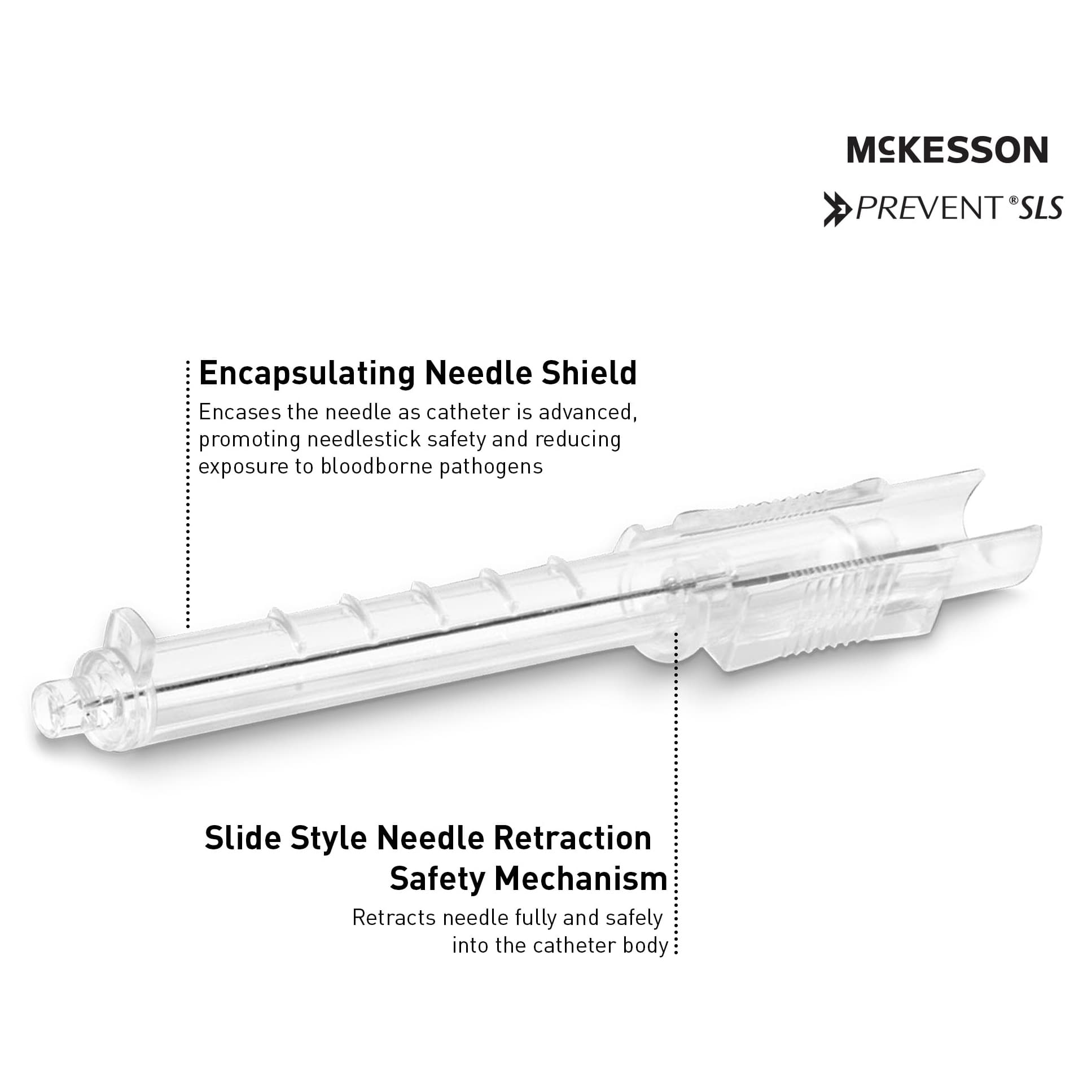 McKesson Prevent SLS Sliding Safety Peripheral IV Catheter with Straight Hub - Image 7