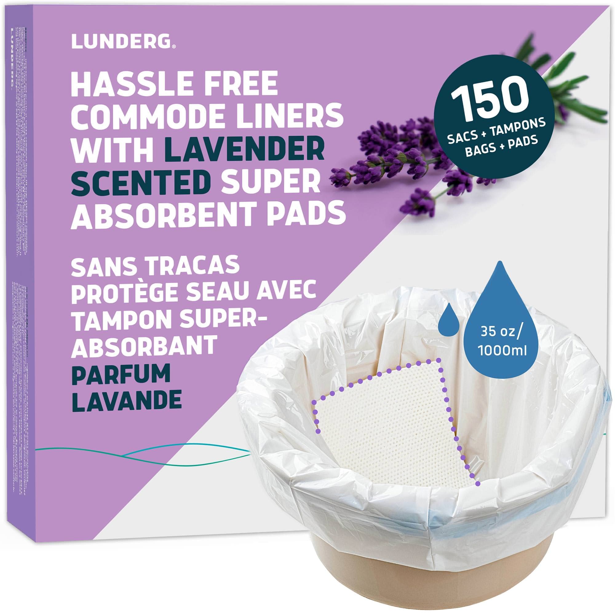 Lunderg Commode Liners with Absorbent Pads, 150/Box, Lavender - Image 1