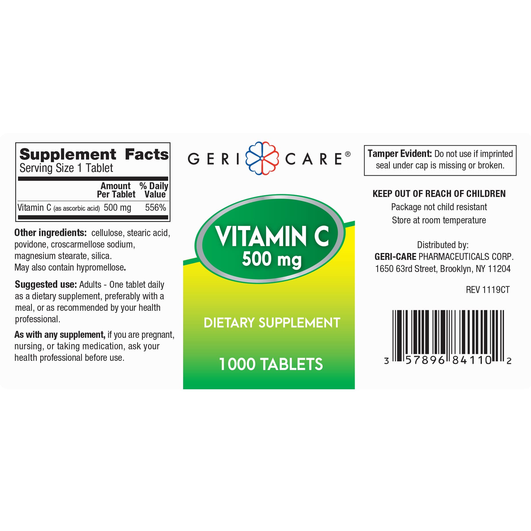 Geri-Care Vitamin C Dietary Supplement Tablets - Image 3