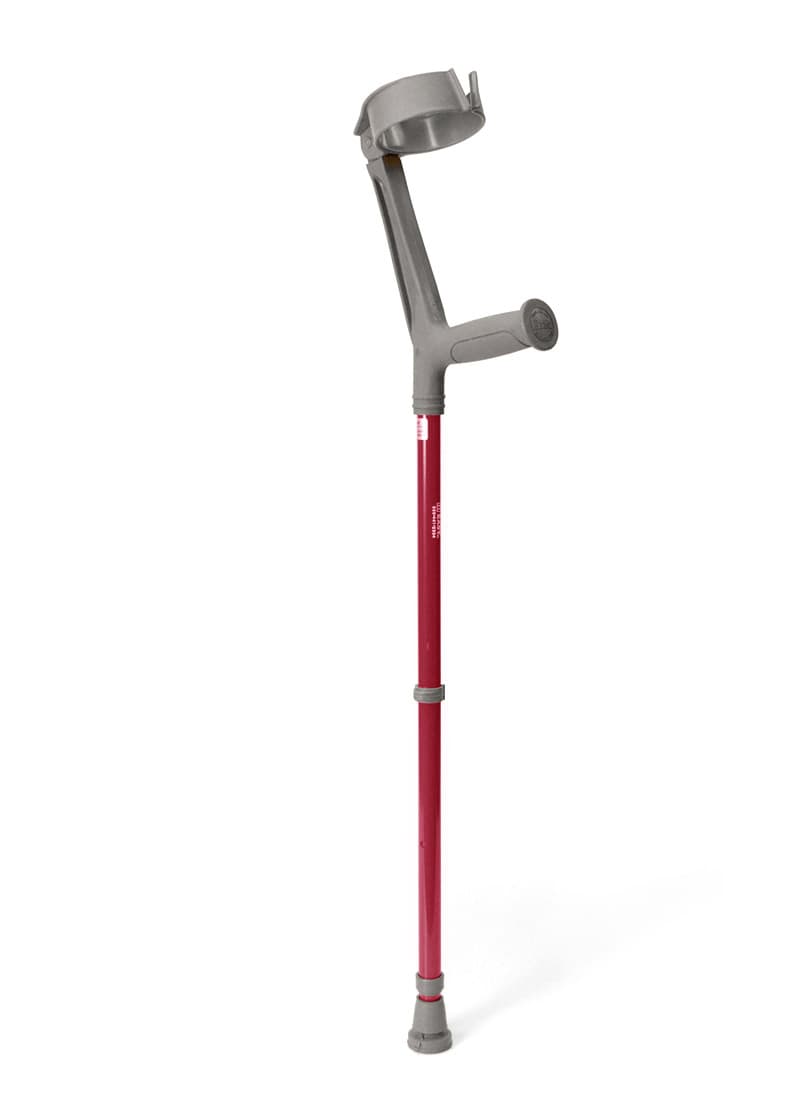 Walk Easy adult forearm articulated crutches with 4" full cuff (pair) - Fushcia - Image 1