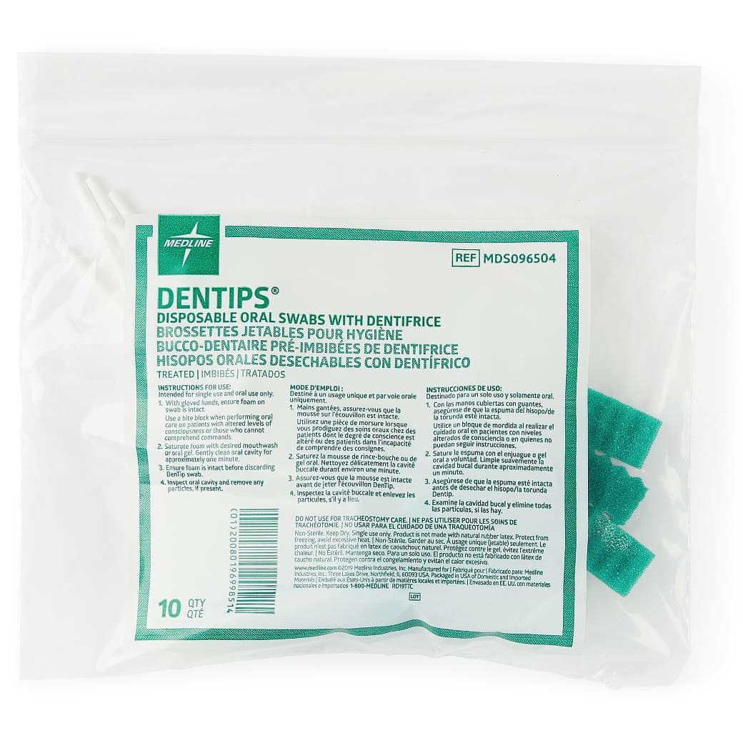 Medline Adult DenTips Oral Swab, Treated - Pack of 1000 - Image 1