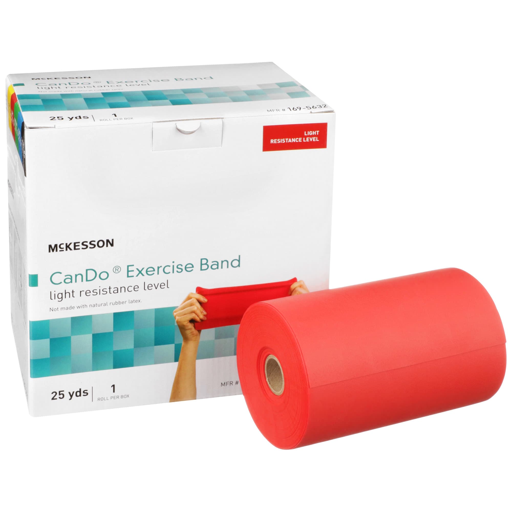 McKesson CanDo Red Light Resistance Exercise Band, 5 Inch X 25 Yard - Image 1