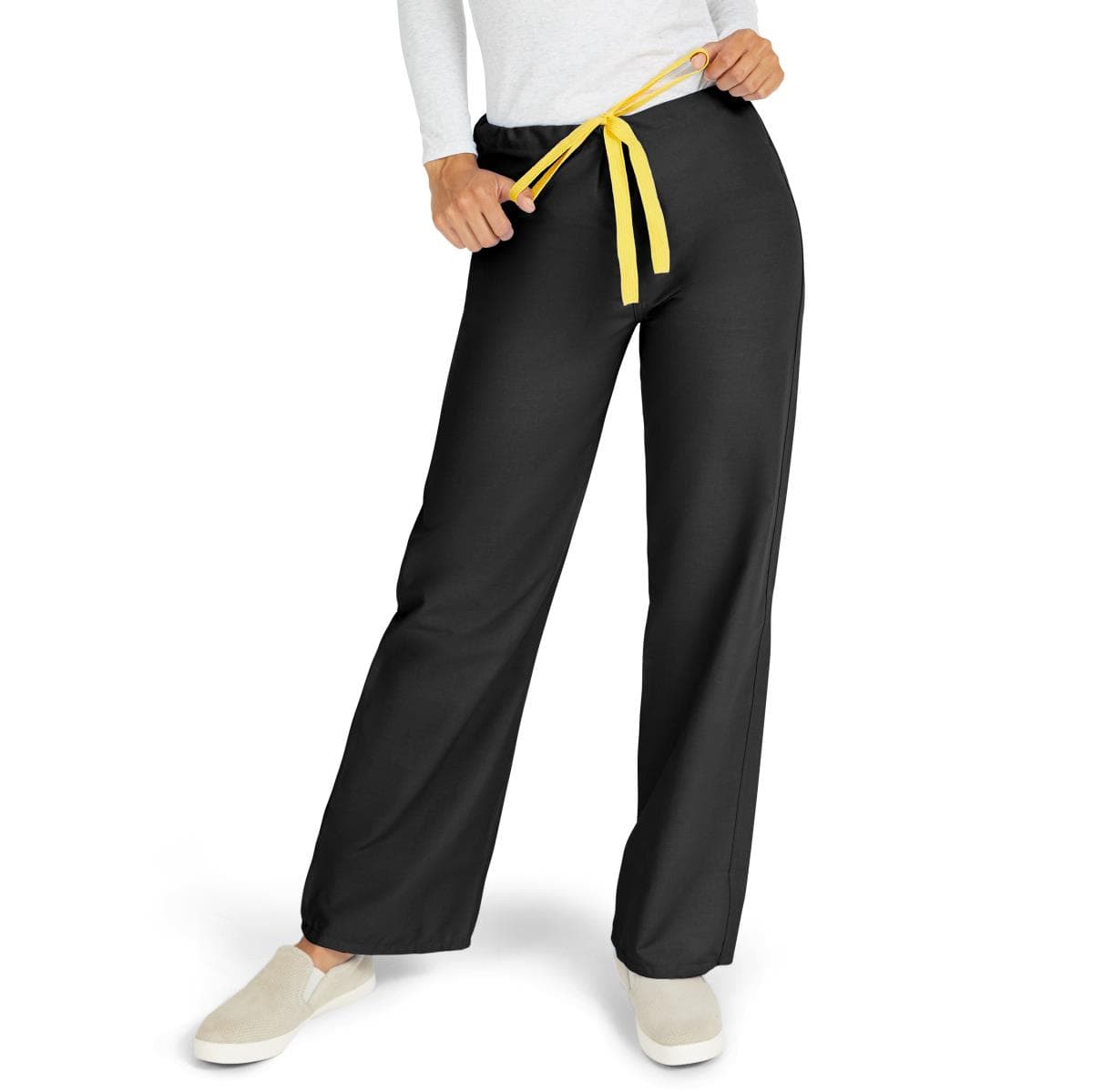 Medline AngelStat Unisex Reversible Scrub Pants with Angelica Color Coding, Black, 4XLarge - Image 1
