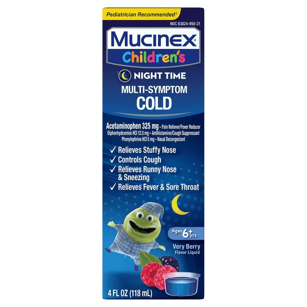 Mucinex Children's Night Time Multi-Symptom Cold Liquid, 325 mg - Each