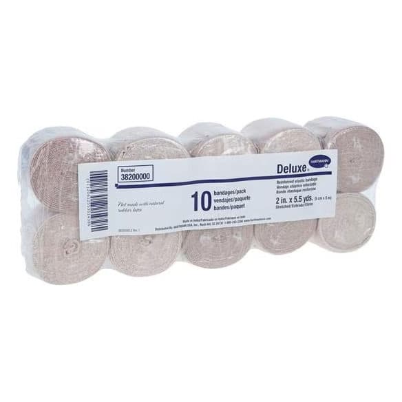 Deluxe LF Elastic Bandage, 2 Inch x 5-1/2 Yard, Compression, Tan - Case of 60 - Image 1