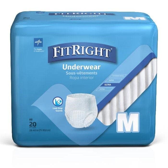 FitRight Ultra Adult Incontinence Underwear, Medium - Bag of 20 - Image 1