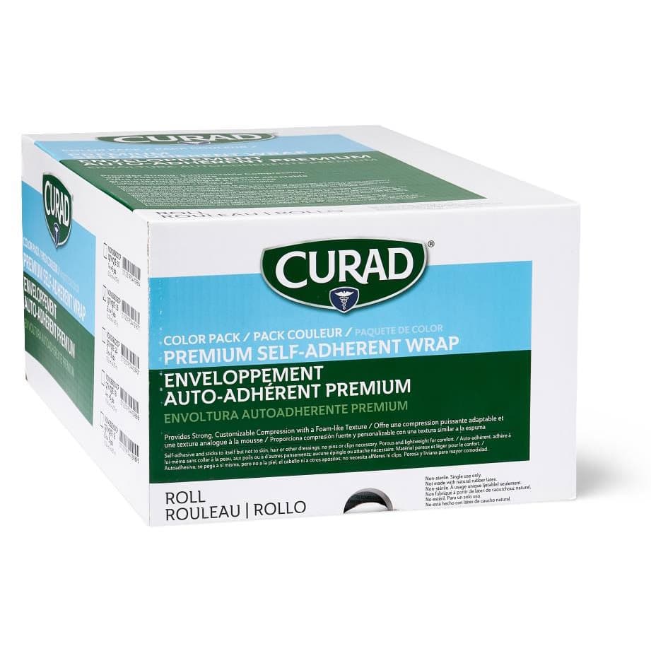 Medline CURAD CP Premium Self Adherent Wrap, Multiple Colors, 3 Inch x 5 Yard - Case of 36 - Image 1