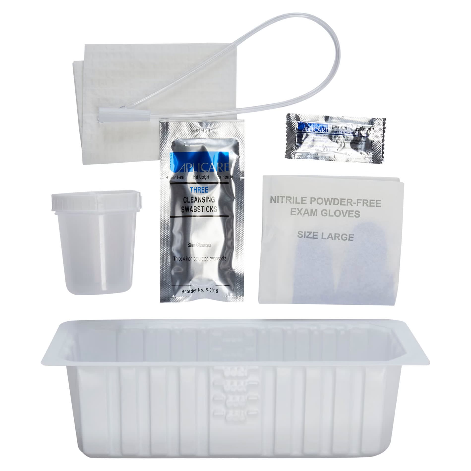 KenGuard Open Urethral Catheterization Tray with 14Fr Catheter and Supplies - Each - Image 1