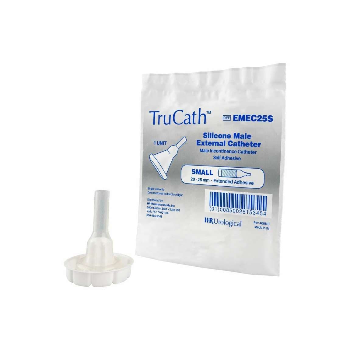 TruCath Male External Catheter, Extended Adhesive, 100% silicone, Intermediate, 32mm - Box of 100 - Image 1