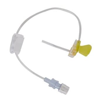 PowerLoc Max Huber Infusion Set, 20 Gauge, 1 Inch, Without Port, 0.3 mL Priming Volume - Case of 25 - Image 1